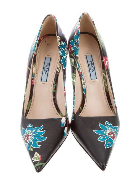 prada flower shoes|Prada heels pumps.